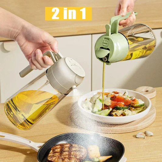 2-in-1 Dual Action Oil Spray Bottle for Kitchen 🍳